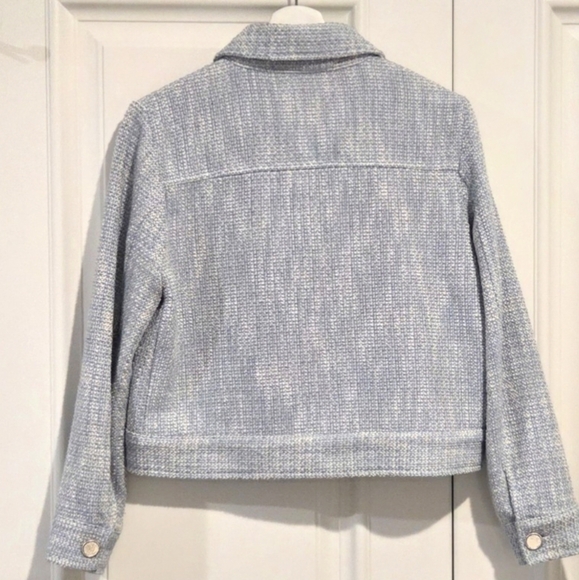 Zara Womens Tweed Light Blue Jacket - Picture 2 of 5